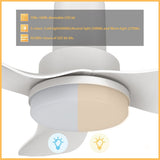 RYNA 36 inch 3 - Blade Flush Mount Smart Ceiling Fan with LED Light & Remote - LEDMyPlace