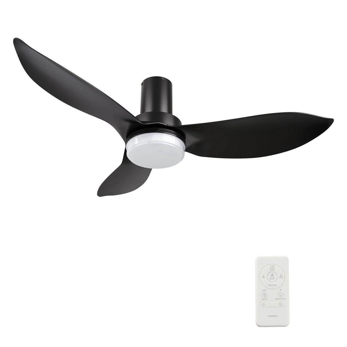 RYNA 45 inch 3 - Blade Flush Mount Smart Ceiling Fan with LED Light & Remote - LEDMyPlace