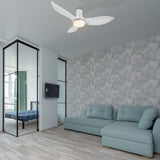 RYNA 45 inch 3 - Blade Flush Mount Smart Ceiling Fan with LED Light & Remote - LEDMyPlace