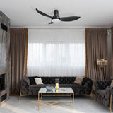 RYNA 45 inch 3 - Blade Flush Mount Smart Ceiling Fan with LED Light & Remote - LEDMyPlace