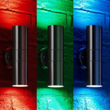 LED Up & Down Light Cylinder, 2x36W, AC100- 277V,  Double Side (Red, Green, Blue)