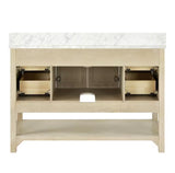 Salem Freestanding Solid Wood Bathroom Vanity With Carrara White Marble Sink Top & 4 In. Backsplash in Nature Wood Finish