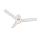 Santana 52 inch 3 blade flush mount ceiling fan with wall control white birchwood reversible blades - LEDMyPlace