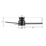 Santana 52 inch 3 blade flush mount ceiling fan with wall control white birchwood reversible blades - LEDMyPlace