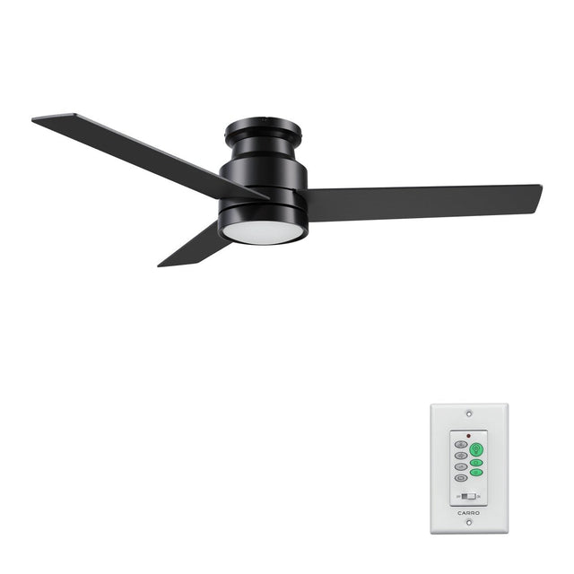 Santana 52 inch 3 blade flush mount ceiling fan with wall control white birchwood reversible blades - LEDMyPlace