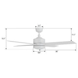 SANTANA 52 inch 4 - Blade Ceiling Fan with LED Light & Remote - LEDMyPlace