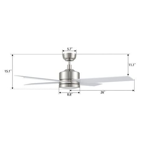 SANTANA 52 inch 4 - Blade Ceiling Fan with LED Light & Remote - LEDMyPlace