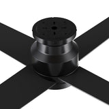 SANTANA 52 inch 4 - Blade Flush Mount Ceiling Fan with LED Light & Remote - LEDMyPlace