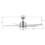 SANTANA 52 inch 5 - Blade Ceiling Fan with LED Light & Wall Control - LEDMyPlace