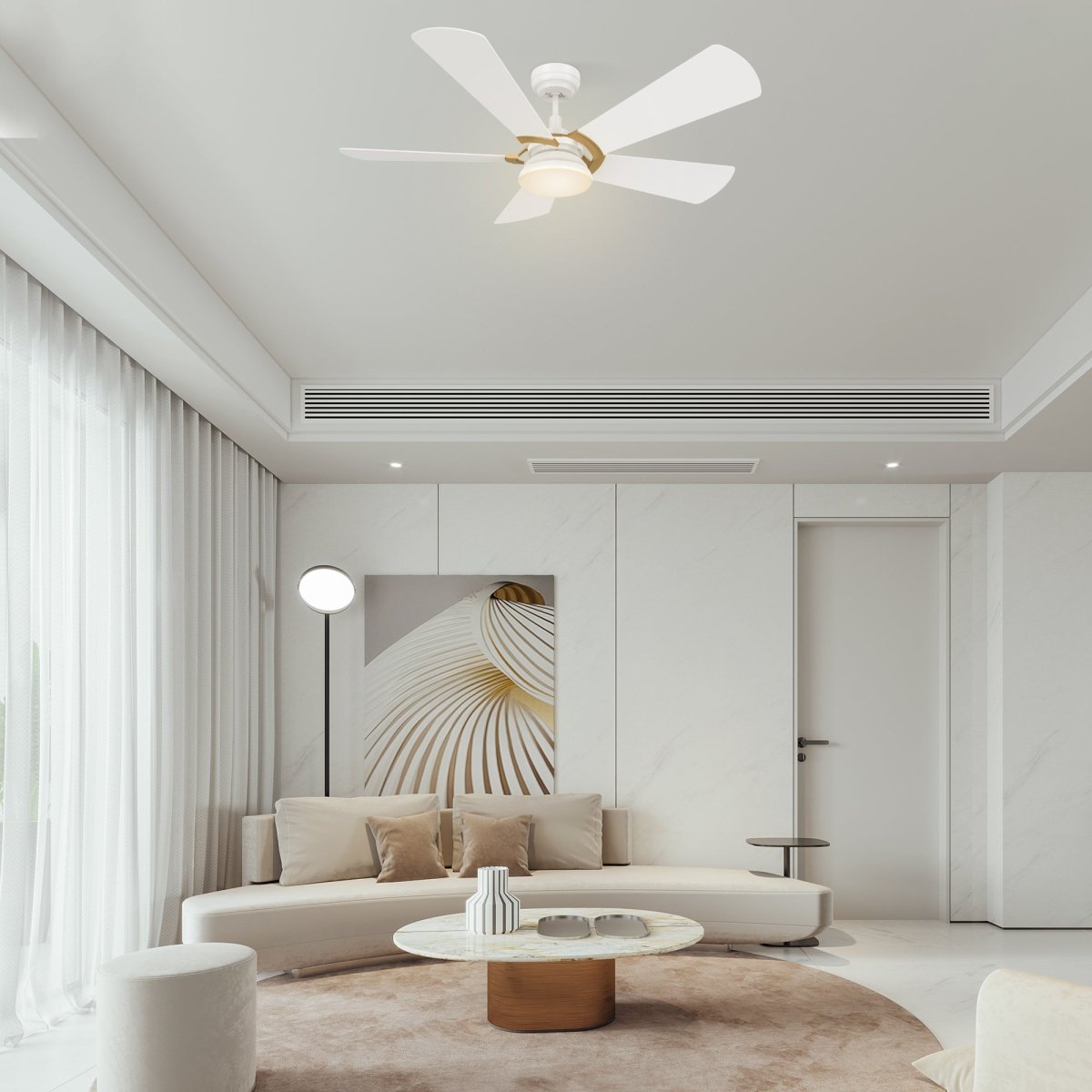 SAVILI 52 inch 5 - Blade Smart Ceiling Fan with LED Light & Remote Control - LEDMyPlace