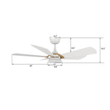 SAVILI 52 inch 5 - Blade Smart Ceiling Fan with LED Light & Remote Control - LEDMyPlace