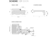 Modern Wood Interior Door with Hardware | Planum 0010 Primed | Single Panel Frame Trims | Bathroom Bedroom Sturdy Doors