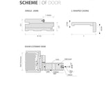 Solid French Double Doors Frosted Glass | Sete 6933 Light Grey Oak | Wood Solid Panel Frame Trims | Closet Bedroom Sturdy Doors