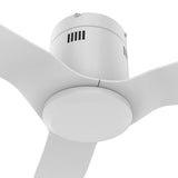SKARA 52 inch 3 - Blade Flush Mount No Light Ceiling Fan with Remote - LEDMyPlace
