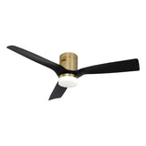 Spezia 52 Inch 3-Blade Flush Mount Best Smart Ceiling Fan With Led Light Kit & Remote