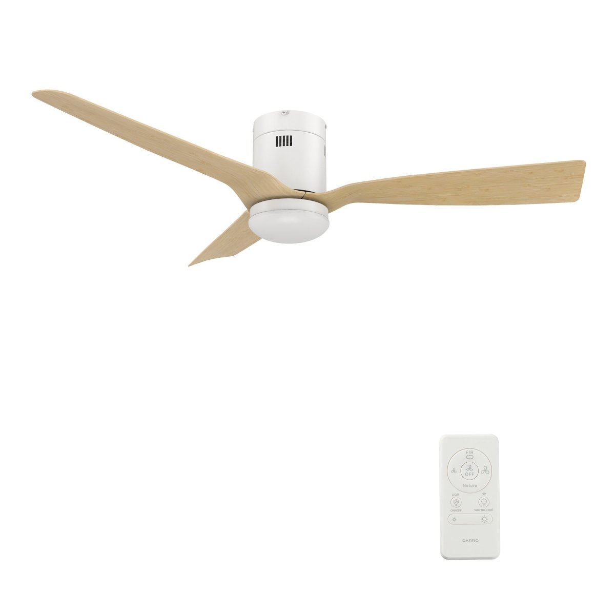 SPEZIA 52 inch 3 - Blade Flush Mount Smart Ceiling Fan with Remote & LED Light - LEDMyPlace