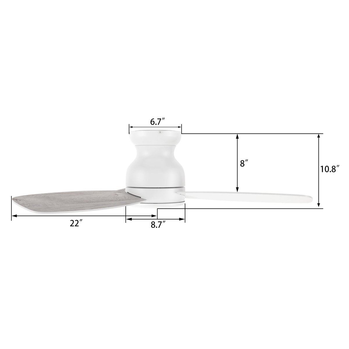 STANLEY 44 inch 3 - Blade Flush Mount No Light Ceiling Fan with Remote - LEDMyPlace