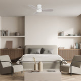 STANLEY 44 inch 3 - Blade Flush Mount No Light Ceiling Fan with Remote - LEDMyPlace