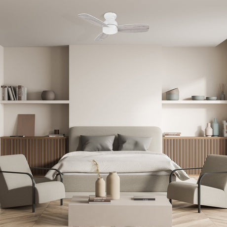 STANLEY 44 inch 3 - Blade Flush Mount No Light Ceiling Fan with Remote - LEDMyPlace