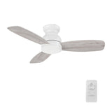 STANLEY 44 inch 3 - Blade Flush Mount No Light Ceiling Fan with Remote - LEDMyPlace