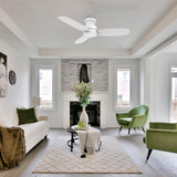 STANLEY 48 inch 3 - Blade Flush Mount No Light Ceiling Fan with Remote - LEDMyPlace
