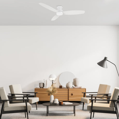 STANLEY 60 inch 3 - Blade Flush Mount No Light Ceiling Fan with Remote - LEDMyPlace