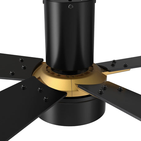STOCKTON 52 inch 5 - Blade Flush Mount Smart Ceiling Fan with LED Light & Remote - LEDMyPlace