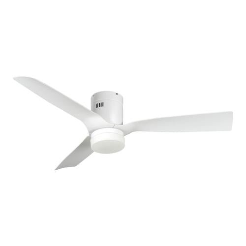Striver 52" (3 - Blade) White Flush Mount Best Smart Ceiling Fan w/ Dimmable LED Light, Works w/ Remote Control/Alexa/Google Home/Siri - LEDMyPlace