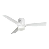 Striver 52" (3 - Blade) White Flush Mount Best Smart Ceiling Fan w/ Dimmable LED Light, Works w/ Remote Control/Alexa/Google Home/Siri - LEDMyPlace
