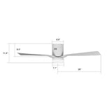 Striver 52" (3 - Blade) White Flush Mount Best Smart Ceiling Fan w/ Dimmable LED Light, Works w/ Remote Control/Alexa/Google Home/Siri - LEDMyPlace
