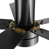 TARRASA 52 inch 5 - Blade Flush Mount Smart Ceiling Fan with LED Light & Remote - LEDMyPlace