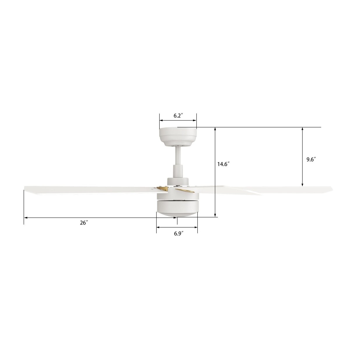 TARRASA 52 inch 5 - Blade Smart Ceiling Fan with LED Light & Remote - LEDMyPlace