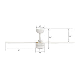 TARRASA 52 inch 5 - Blade Smart Ceiling Fan with LED Light & Remote - LEDMyPlace