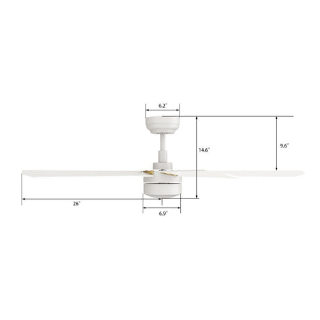 TARRASA 52 inch 5 - Blade Smart Ceiling Fan with LED Light & Remote - LEDMyPlace