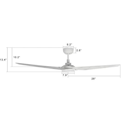 Trailblazer (3 - Blade) Best Smart Ceiling Fan with Dimmable LED Light, White/Marble Pattern, Works w/ Remote Control/Alexa/Google Home/Siri - LEDMyPlace