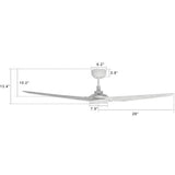 Trailblazer (3 - Blade) Best Smart Ceiling Fan with Dimmable LED Light, White/Marble Pattern, Works w/ Remote Control/Alexa/Google Home/Siri - LEDMyPlace