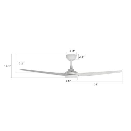 Trailblazer (3 - Blade) Best Smart Ceiling Fan with Dimmable LED Light, White/Marble Pattern, Works w/ Remote Control/Alexa/Google Home/Siri - LEDMyPlace