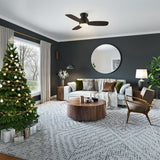 TRENTO 44 inch 3 - Blade Flush Mount Smart Ceiling Fan with LED Light & Remote - LEDMyPlace