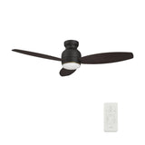 TRENTO 52 inch 3 - Blade Flush Mount Smart Ceiling Fan with LED Light & Remote - LEDMyPlace