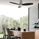 TRENTO 52 inch 3 - Blade Flush Mount Smart Ceiling Fan with LED Light & Remote - LEDMyPlace