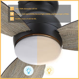 TRENTO 60 inch 3 - Blade Flush Mount Smart Ceiling Fan with LED Light & Remote - LEDMyPlace