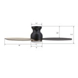 TRENTO 60 inch 3 - Blade Flush Mount Smart Ceiling Fan with LED Light & Remote - LEDMyPlace