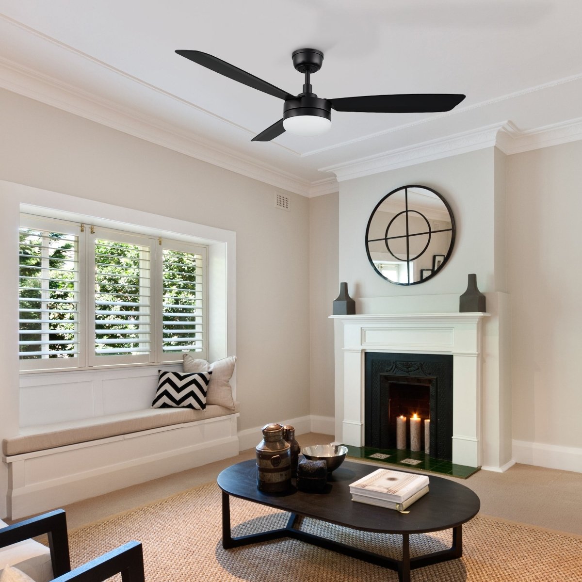 VARA 52 inch 3 - Blade Ceiling Fan with LED Light & Remote - LEDMyPlace