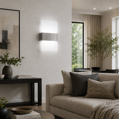 Wall Mounted LED Light Fixture, 5000K, Dimmable, ETL/CE Certificate, Material: Metal + White Acrylic Shade - LEDMyPlace