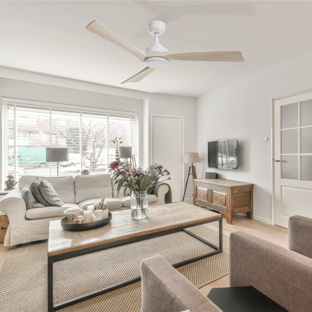 WESTBURY 52 inch 3 - Blade No Light Ceiling Fan with Remote - LEDMyPlace
