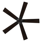 Wynston 52 inch 5 - Blade Flush Mount Ceiling Fan with Remote Control - Black/Walnut & Black Reversible Blades (No Light) - LEDMyPlace