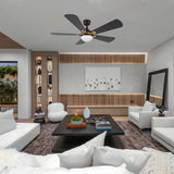 ZELDA 52 inch 5 - Blade Ceiling Fan with LED Light & Remote - LEDMyPlace
