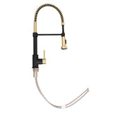 ZLINE Autograph Edition Apollo Pull Down Spring Single Handle Kitchen Faucet in Matte Black and Champagne Bronze (APL-KF-ZMBCB)