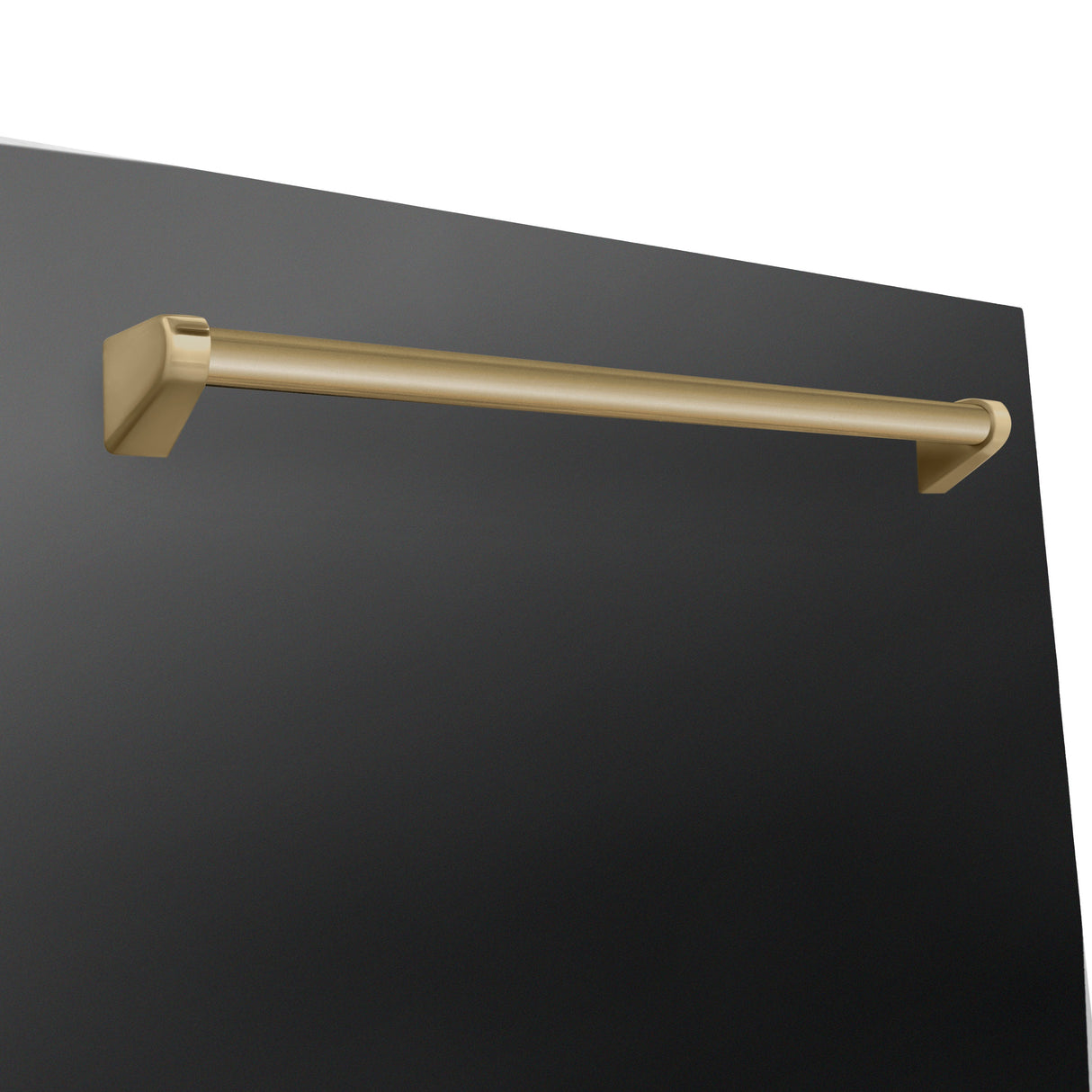 ZLINE Autograph Edition 24" Monument Series 3rd Rack Top Touch Control Tall Tub Dishwasher in Black Stainless Steel with Champagne Bronze Handle, 45dBa (DWMTZ-BS-24-CB)