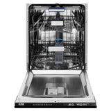 ZLINE Autograph Edition 24" Tallac Series 3rd Rack Top Control Built-In Tall Tub Dishwasher in Black Stainless Steel with Polished Gold Handle, 51dBa (DWVZ-BS-24-G)